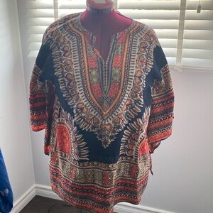 Vintage Hippie Cotton Unisex Top, Sz S